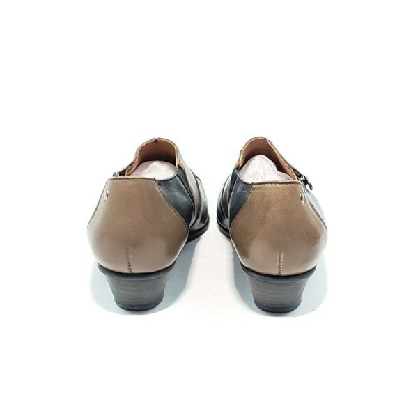 Fidji Ankle Shooties Heel Almond Toe Black Tan Leather Womens US 7 - Picture 4 of 7